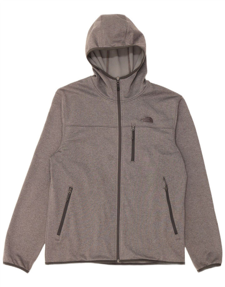 Maglione con cappuccio e zip da uomo The North Face grande poliestere grigio