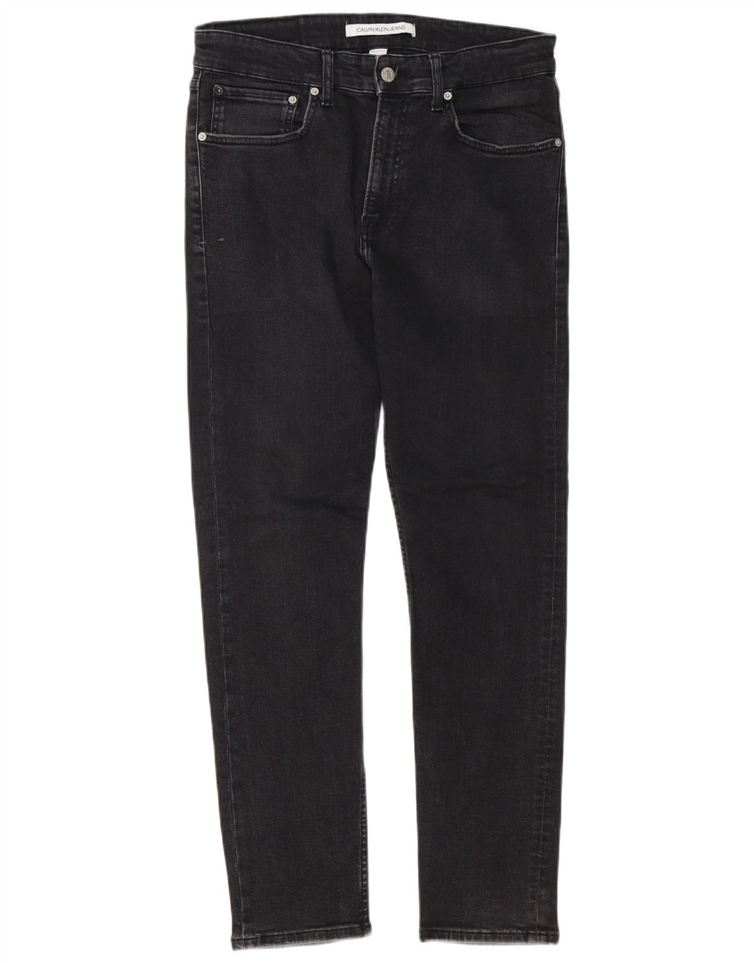 Calvin Klein Mens Slim Jeans W32 L30 Black Cotton
