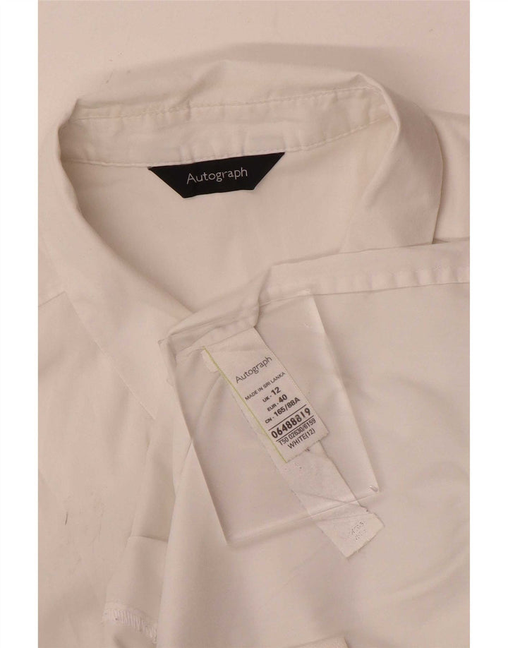 Marks & Spencer Damen Autograph Shirt UK 12 Mittelweiße Baumwolle