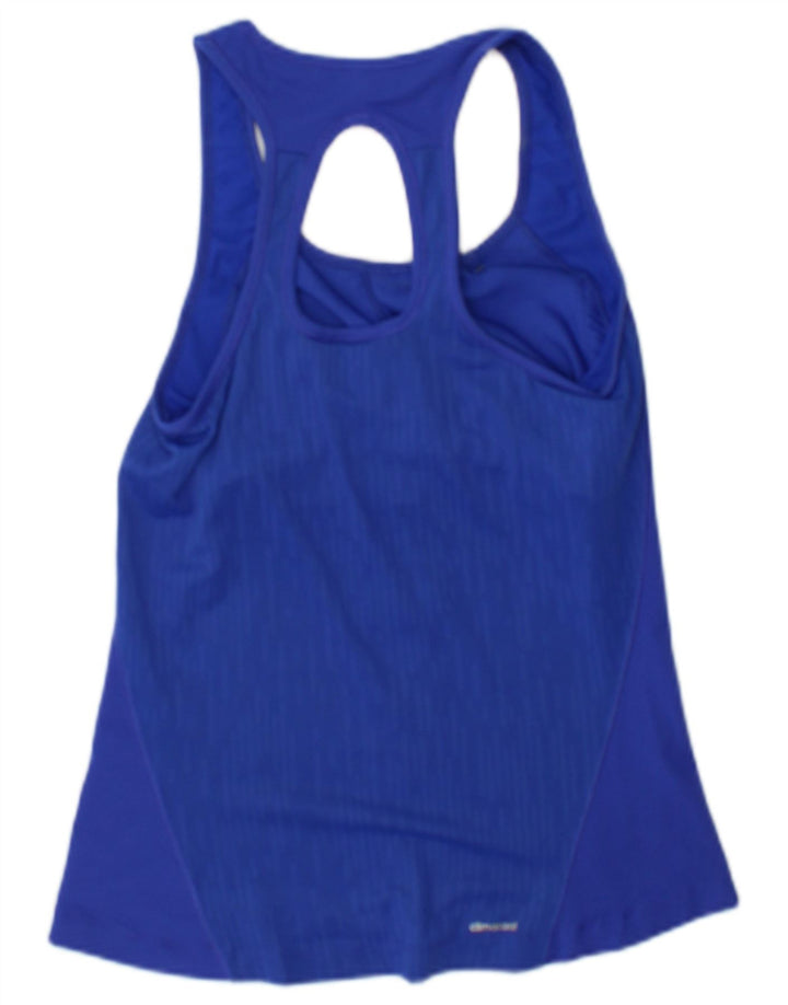 Adidas Womens Climacool Vest Top UK 8 Small Blue Colourblock Nylon