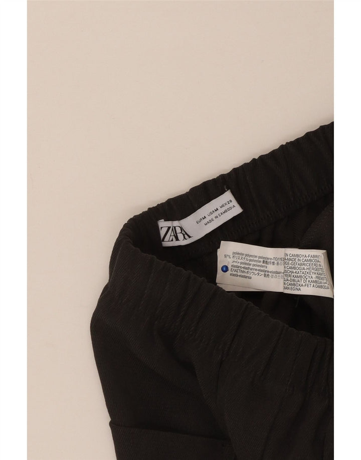 Pantaloni chino a gamba larga da donna ZARA UK 12 Poliestere grigio medio