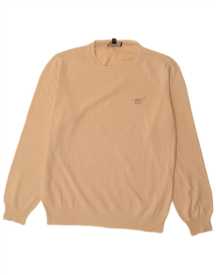 Henry Cottons Herre Crew Neck Jumper Sweater Medium Beige Bomuld