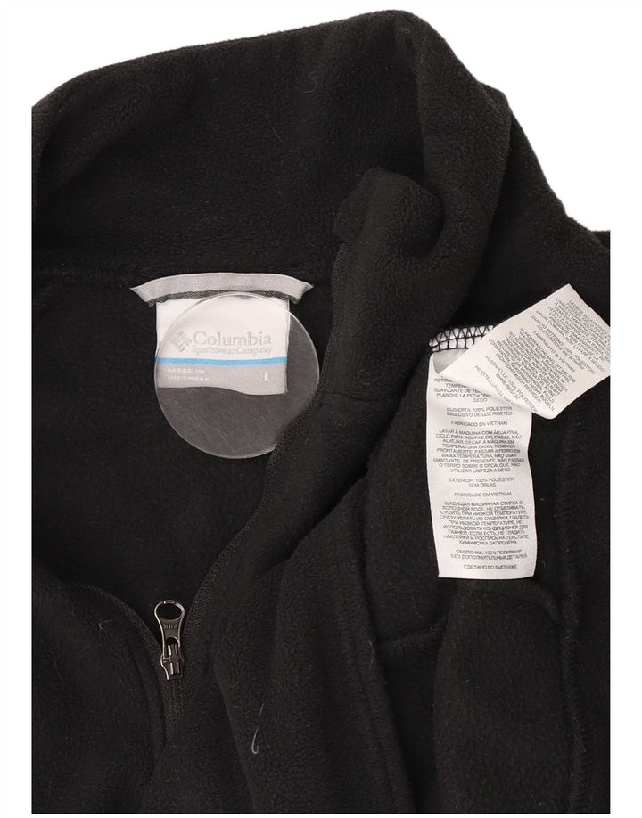 Columbia Womens Zip Neck Fleece Jumper UK 14 Large Black Polyester