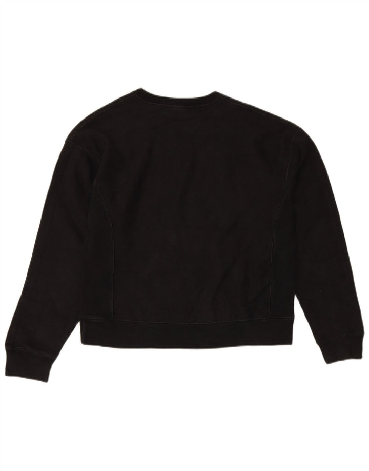Champion Womens Reverse Weave Sweatshirt Jumper UK 10 Small Black Cotton