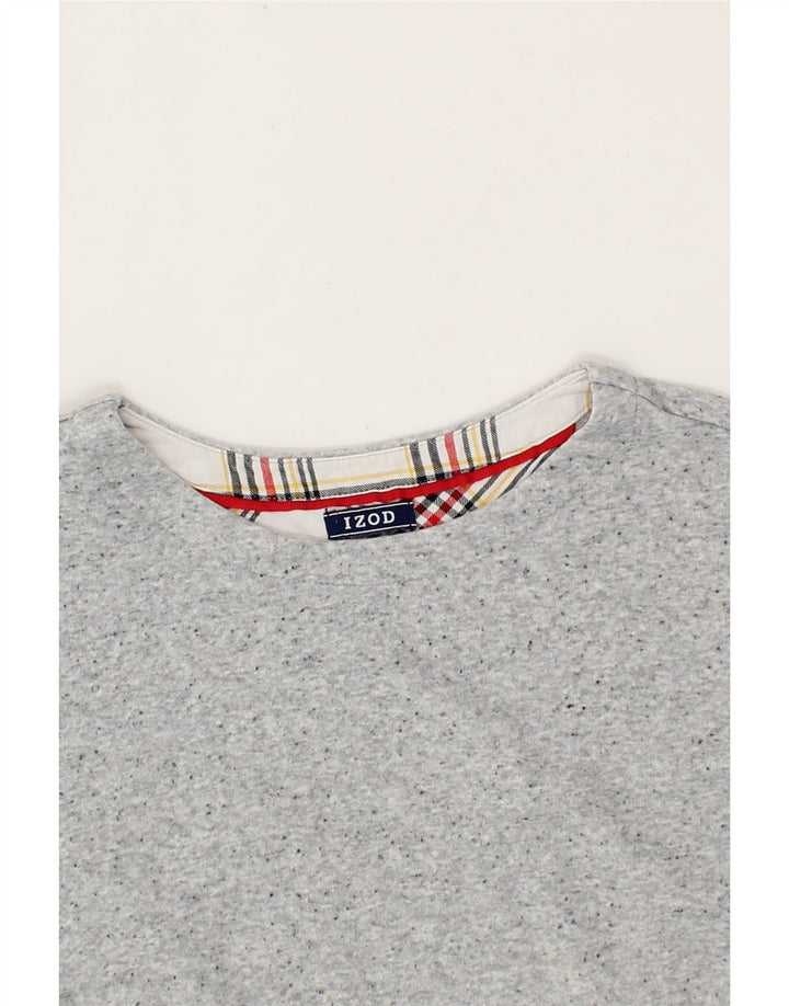 IZOD Womens Sweatshirt Jumper UK 14 Large Grey Flecked Cotton Vintage Izod and Second-Hand Izod from Messina Hembry 