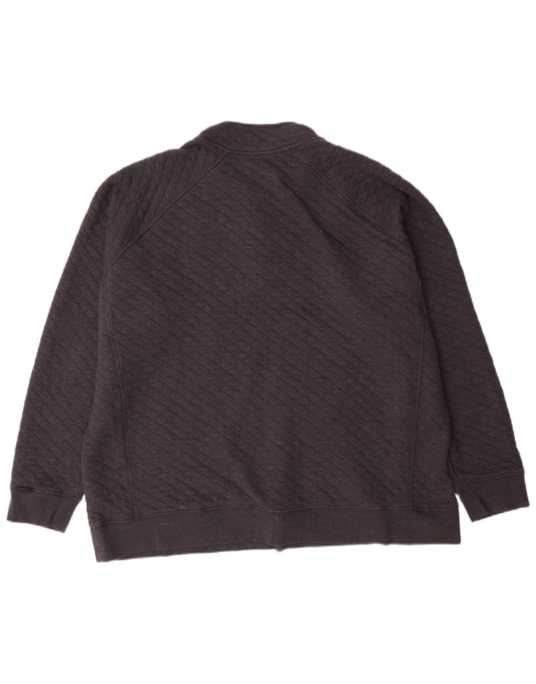 Eddie Bauer Mens Button Neck Sweatshirt Jumper 2XL Grey Geometric Cotton