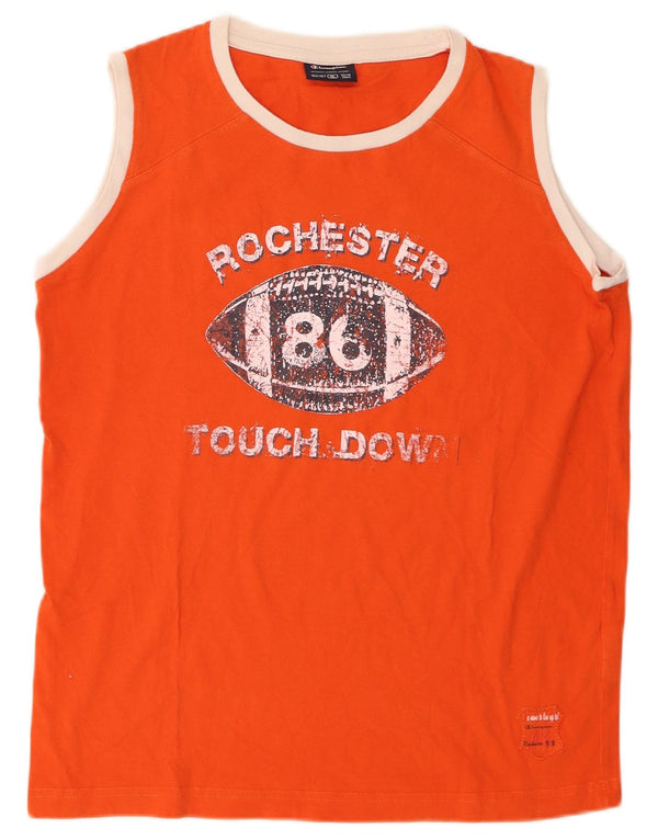 Champion Tanktop für Jungen mit Grafik, 13–14 Jahre, XL, Orange, Colourblock-Baumwolle