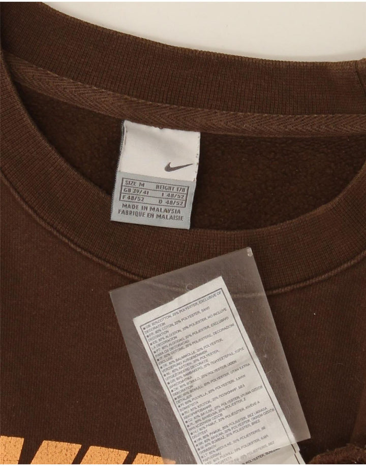 Nike Mens Graphic Sweatshirt Jumper UK 39/41 Medium Brown Cotton