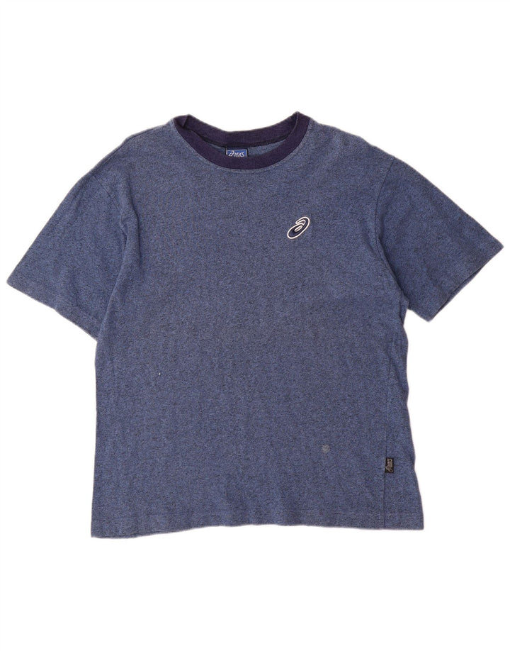 ASICS Mens T-Shirt Top Medium Blue Flecked Cotton