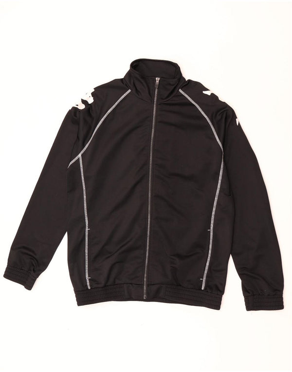 Kappa Veste de survêtement graphique pour homme Taille L en polyester color block noir