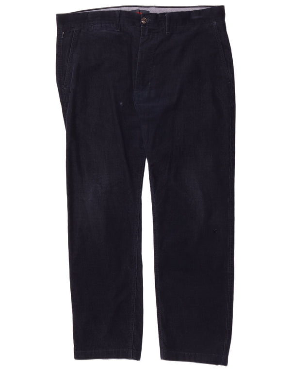 Pantaloni dritti in velluto a coste Marks & Spencer da uomo blu Harbour W38 L29 Navy