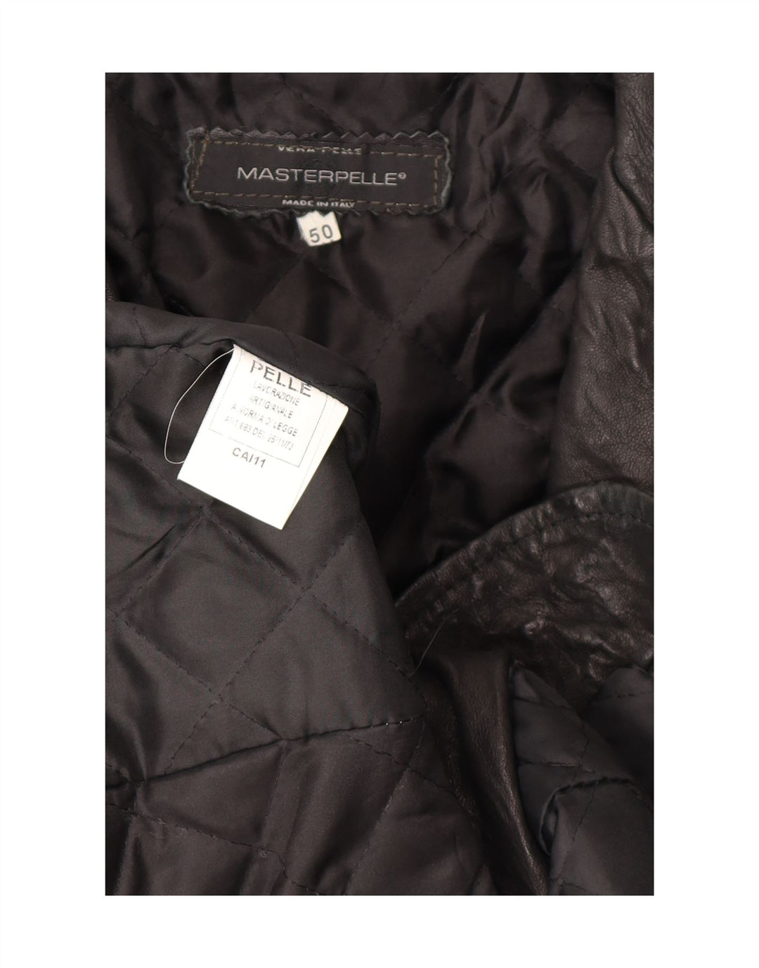 MASTERPELLE Womens Leather Jacket IT 50 XL Black Patchwork Leather Vintage Masterpelle and Second-Hand Masterpelle from Messina Hembry 