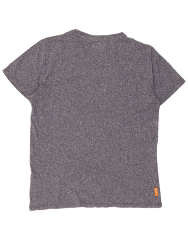 Superdry Camiseta para hombre Top XL de algodón moteado en azul marino
