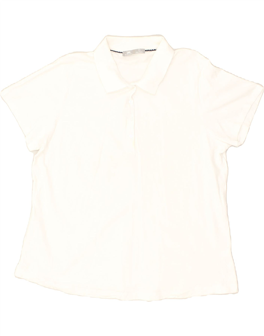 LEE Womens Riders Oversized Polo Shirt UK 18 XL White Cotton | Vintage Lee | Thrift | Second-Hand Lee | Used Clothing | Messina Hembry 