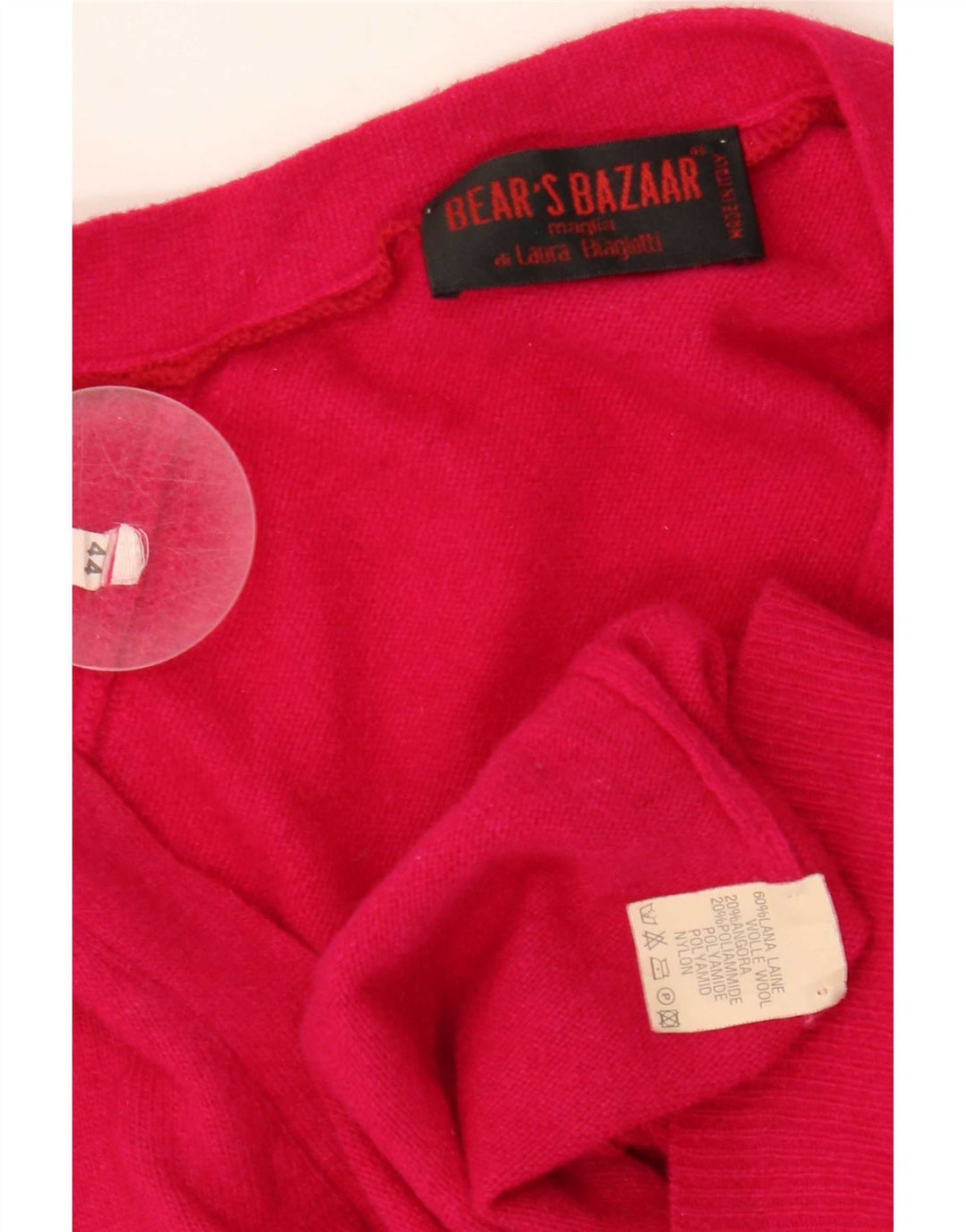 Laura Biagiotti Womens Bear's Bazaar Cardigan Sweater IT 44 Medium Pink