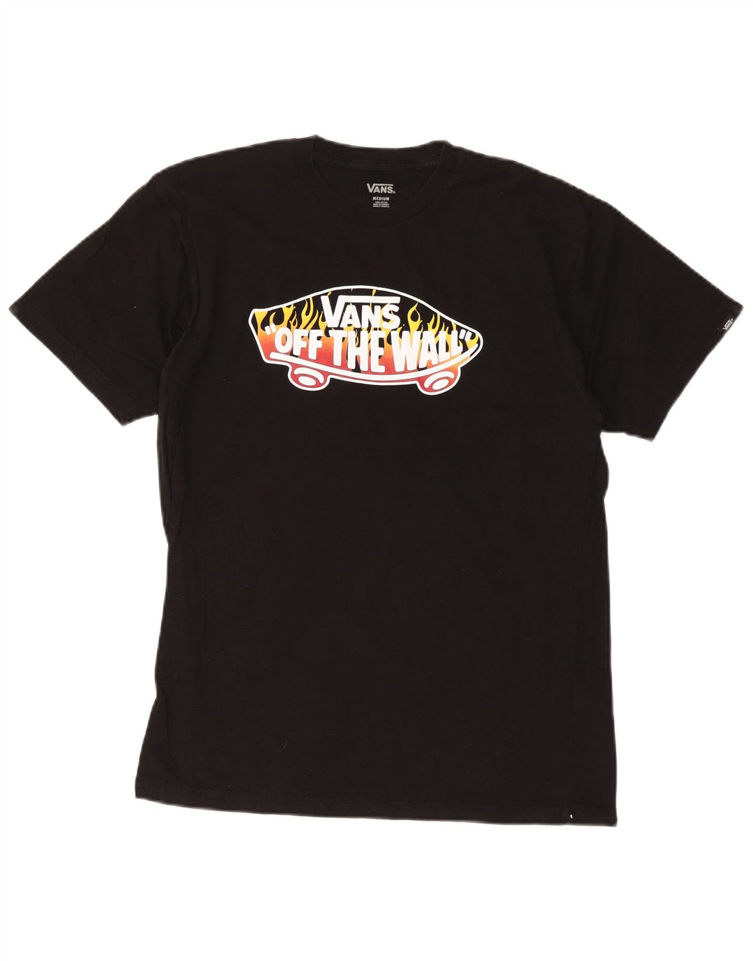VANS Mens Graphic T-Shirt Top Medium Black Cotton