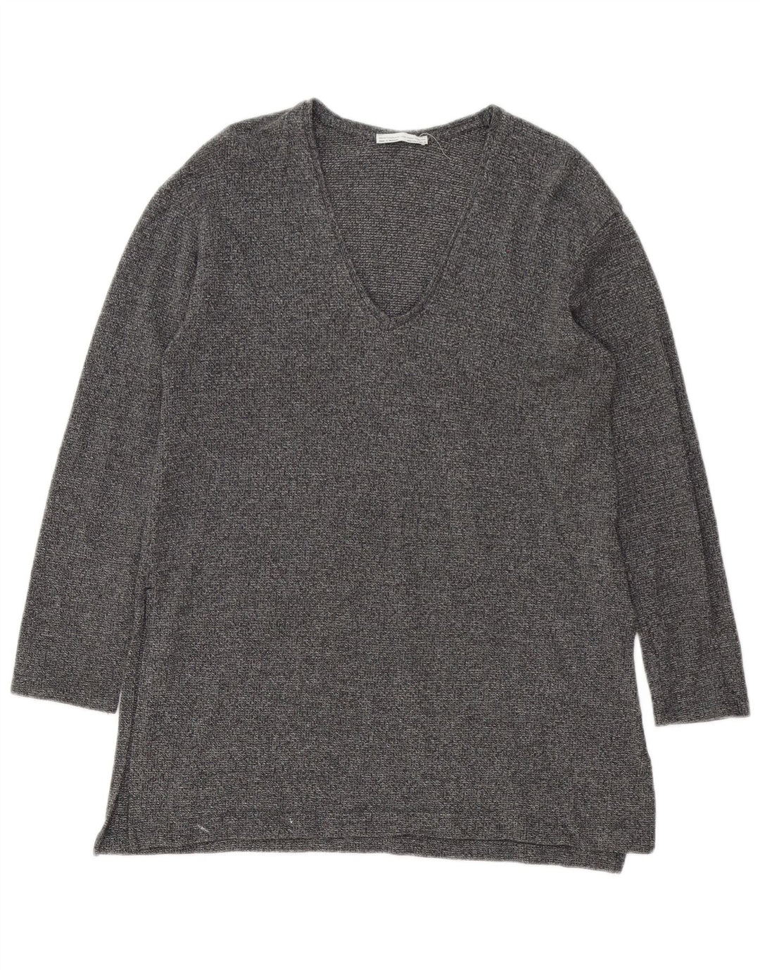 Zara Womens Long Sleeve Tunic Top UK 14 Large Grey