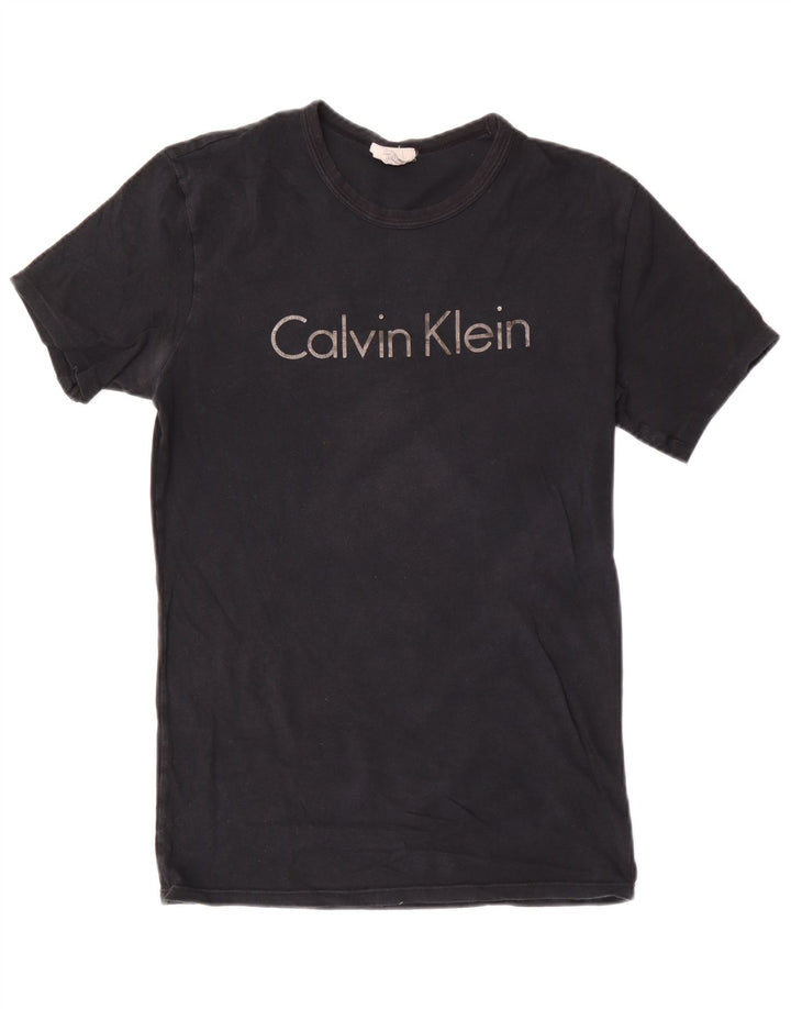 Calvin Klein Mens Graphic T-Shirt Top Small Black Cotton