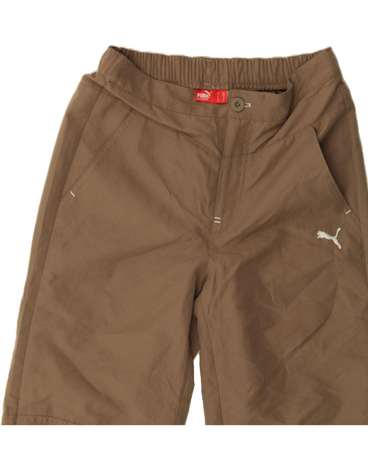 PUMA Boys Straight Capri Trousers 9-10 Years W24 L15 Brown Polyester Vintage Puma and Second-Hand Puma from Messina Hembry 