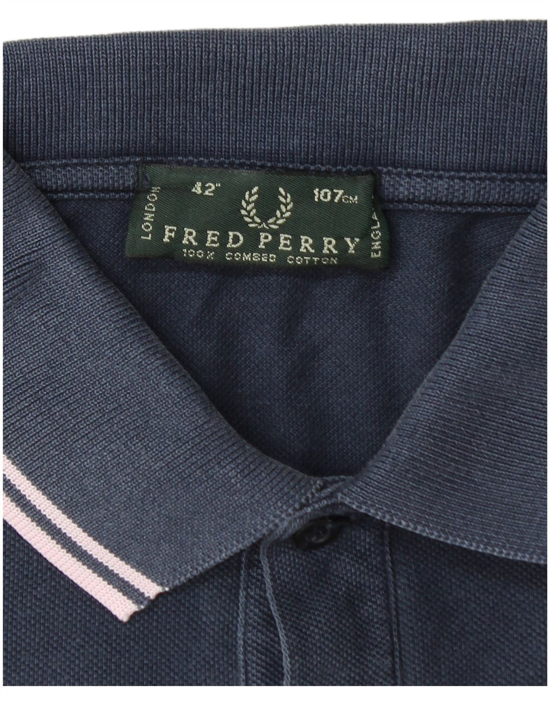 FRED PERRY Ανδρικό πουκάμισο πόλο μεσαίου μπλε βαμβακερό