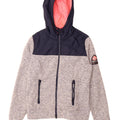 Felpa con cappuccio e zip da donna Superdry UK 14 Poliestere color block grigio medio