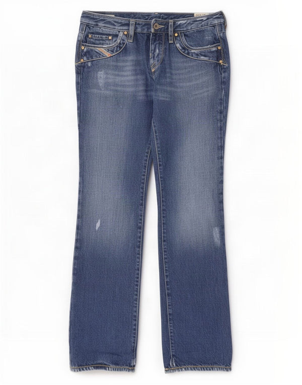 Diesel Damen Kycut Distressed Bootcut Jeans W28 L32 Blaue Baumwolle