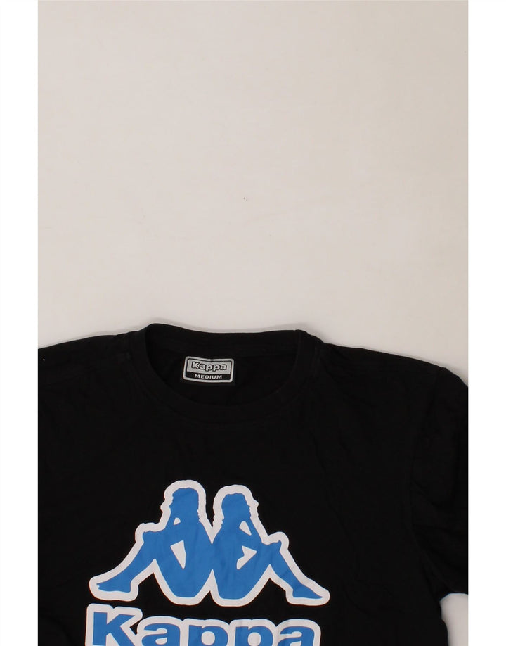 KAPPA Womens Graphic T-Shirt Top UK 14 Medium Black Viscose Vintage Kappa and Second-Hand Kappa from Messina Hembry 