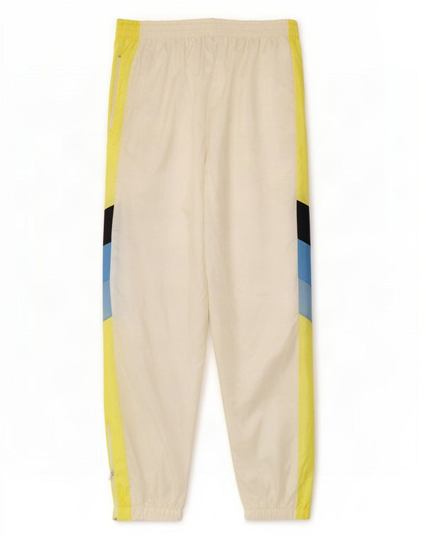 Vintage Mens Tracksuit Trousers Joggers Medium White Colourblock