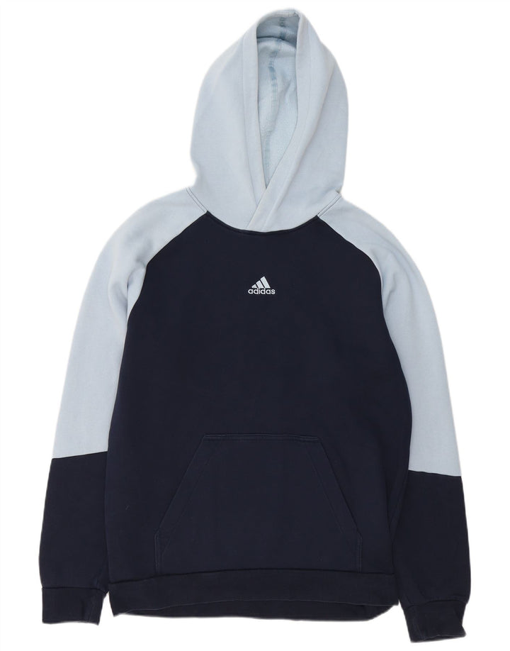Adidas Mens Hoodie Jumper Medium Navy Blue Colourblock