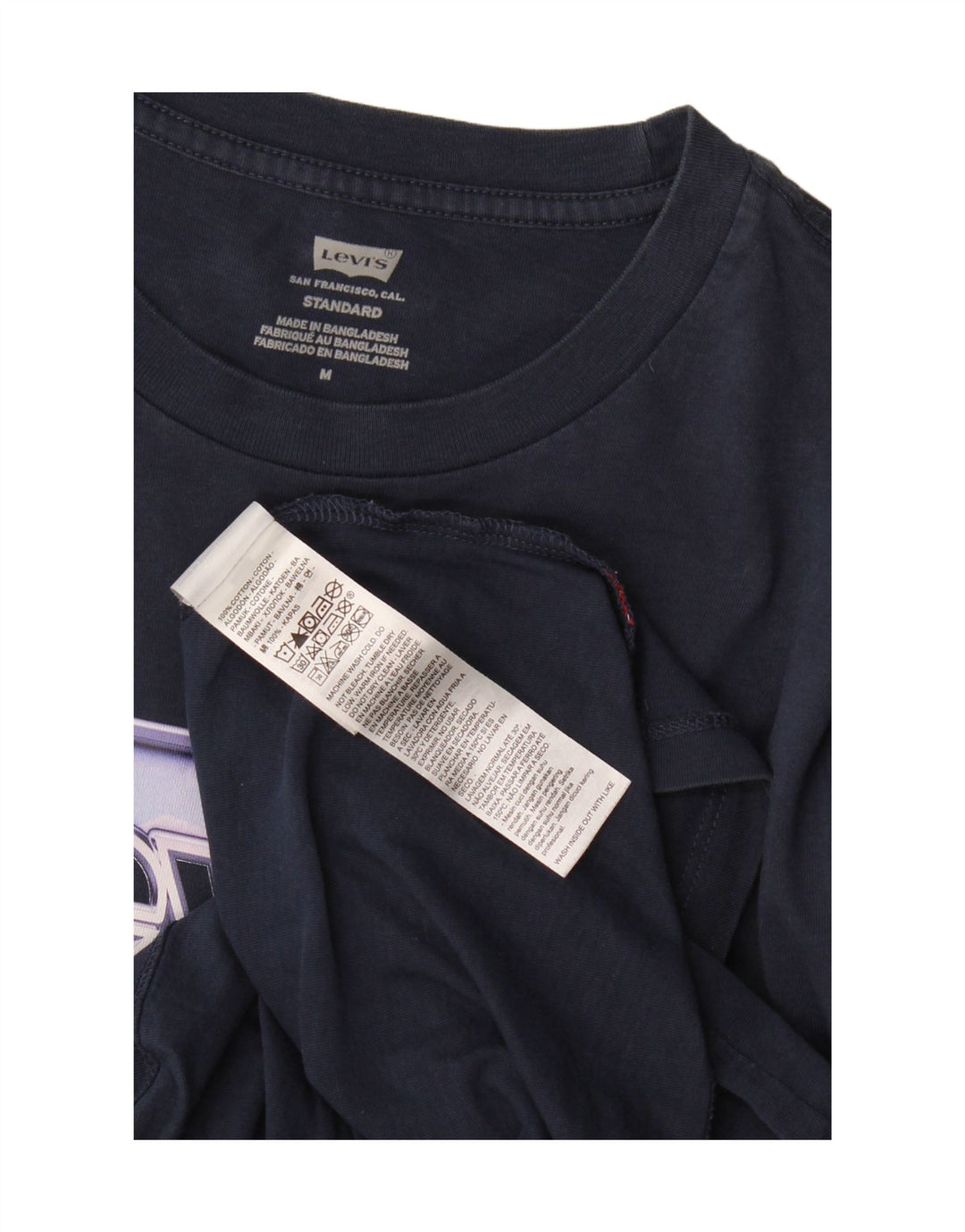 Levi's Mens Standard Fit Graphic T-Shirt Top Medium Navy Blue Cotton