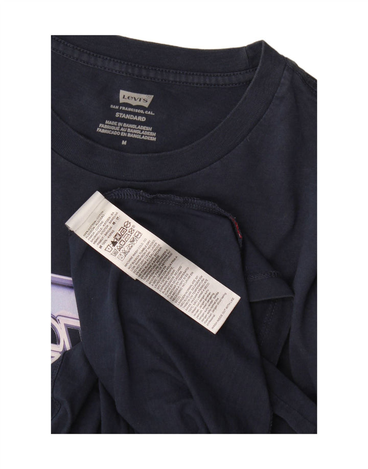 Levi's Mens Standard Fit Graphic T-Shirt Top Medium Navy Blue Cotton
