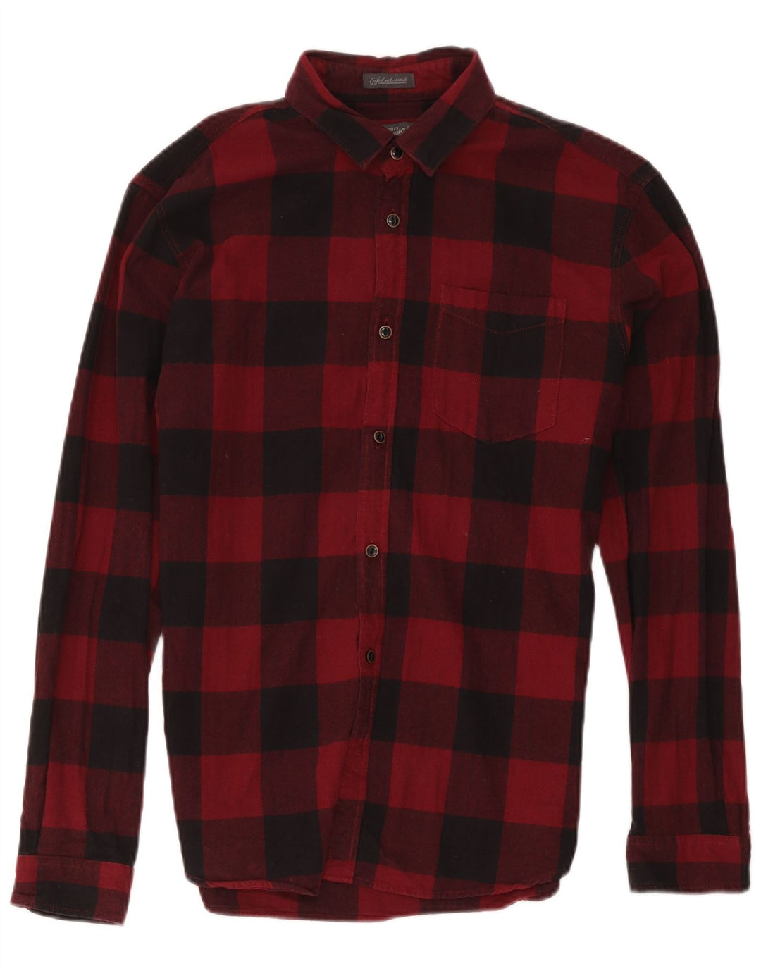 Camicia da uomo in flanella Jack & Jones in cotone a quadri rossi medi