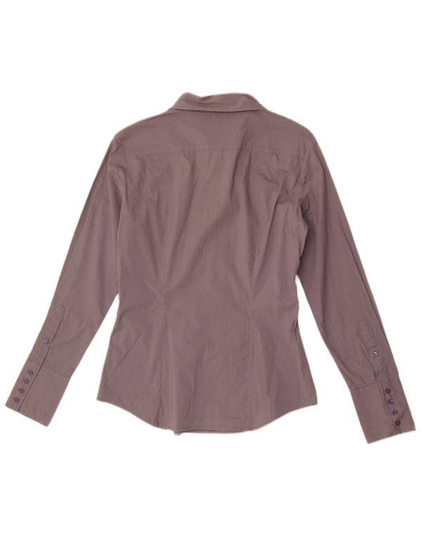 Benetton Womens Pullover Shirt UK 10 Small Grey Cotton