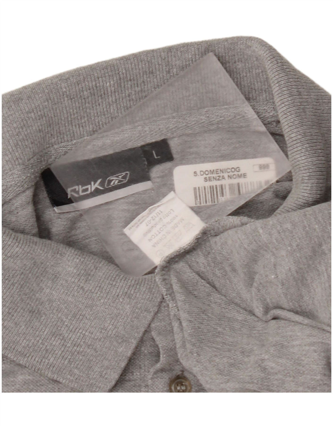 Reebok Mens Polo Shirt Large Grey Flecked Cotton