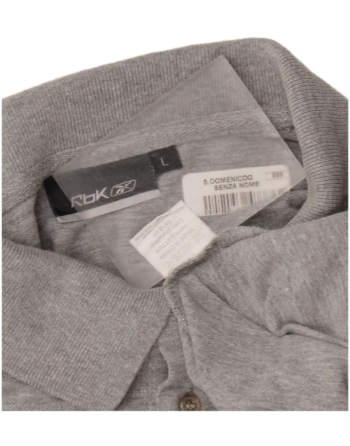 Reebok Mens Polo Shirt Large Grey Flecked Cotton