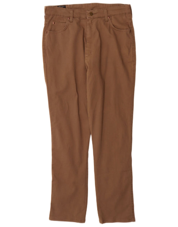 Lee Womens Dallas Slim Casual Trousers W34 L30 Brown Cotton