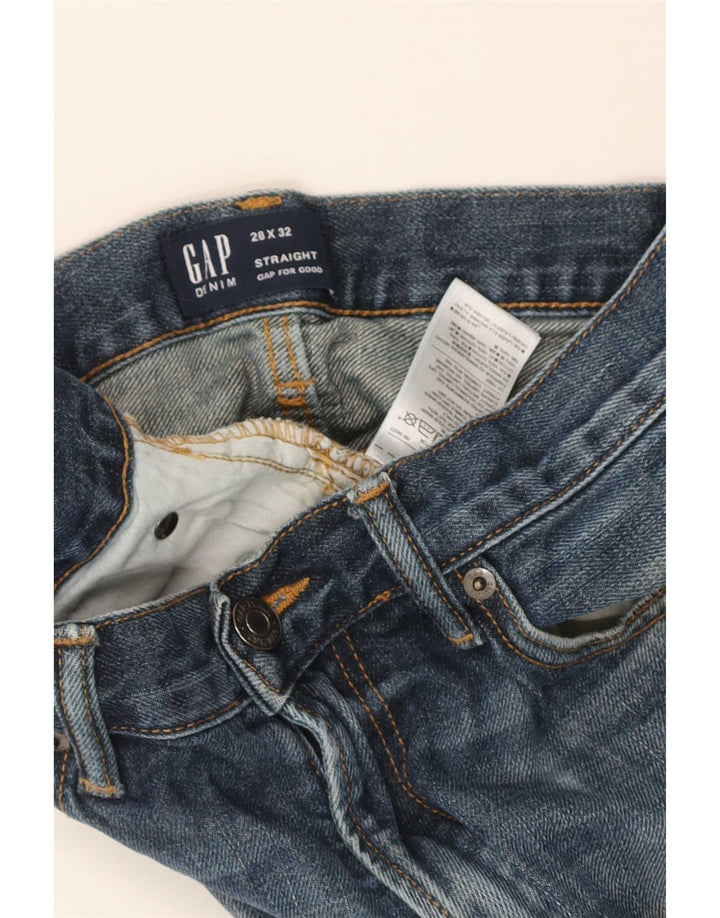 Gap Dame Distressed Straight Jeans W28 L32 Blå Bomuld