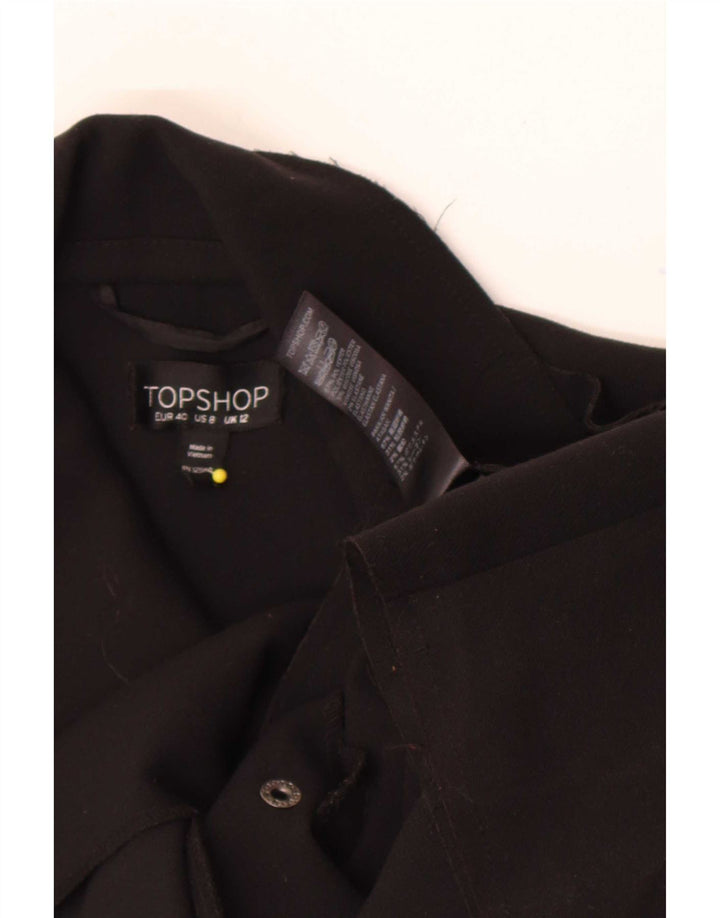 Topshop ženski kratki trenč kaput UK 12 srednji crni poliester