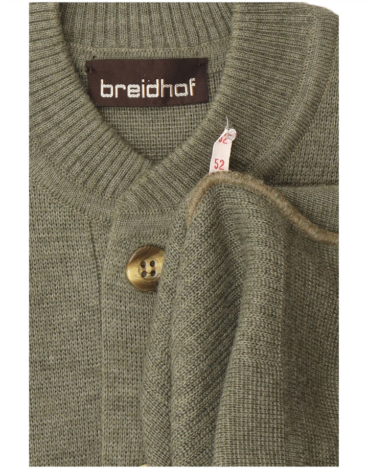 Breidhof Mens Regular Fit Cardigan Sweater EU 52 Large Green