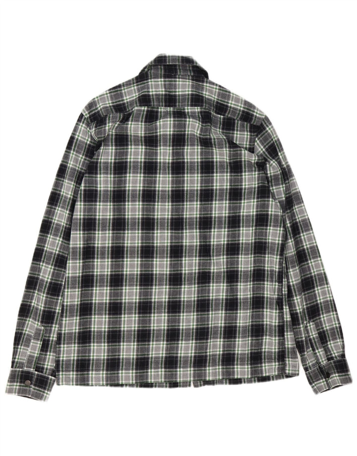 Camisa masculina de flanela Ted Baker tamanho 3 algodão xadrez verde médio