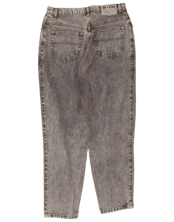Big Star Mens High Waist Acid Wash Kúpos farmer W34 L29 szürke pamut
