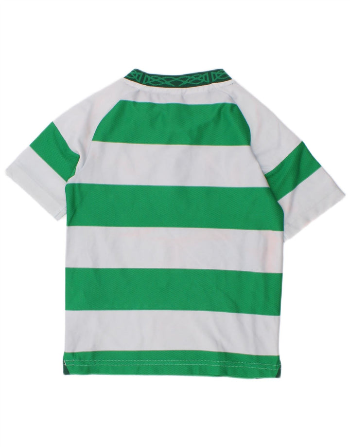 Adidas Boys Graphic T-Shirt Top 4-5 Years Green Striped Polyester