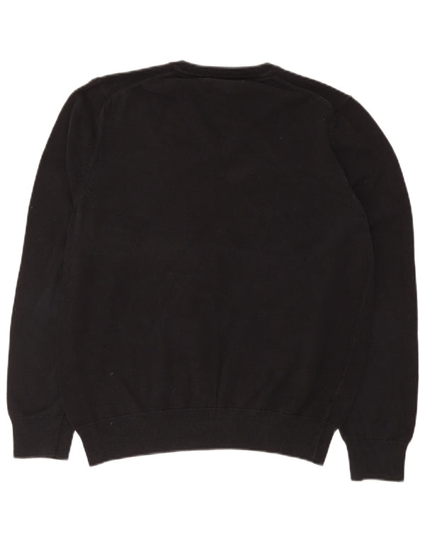 Marks & Spencer Mens V-Neck Jumper Sweater Medium Black Cotton