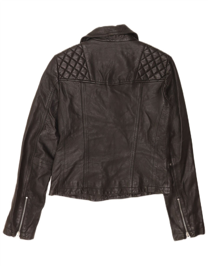 Jachetă motociclist din piele pentru femei All Saints UK 8 Small Black