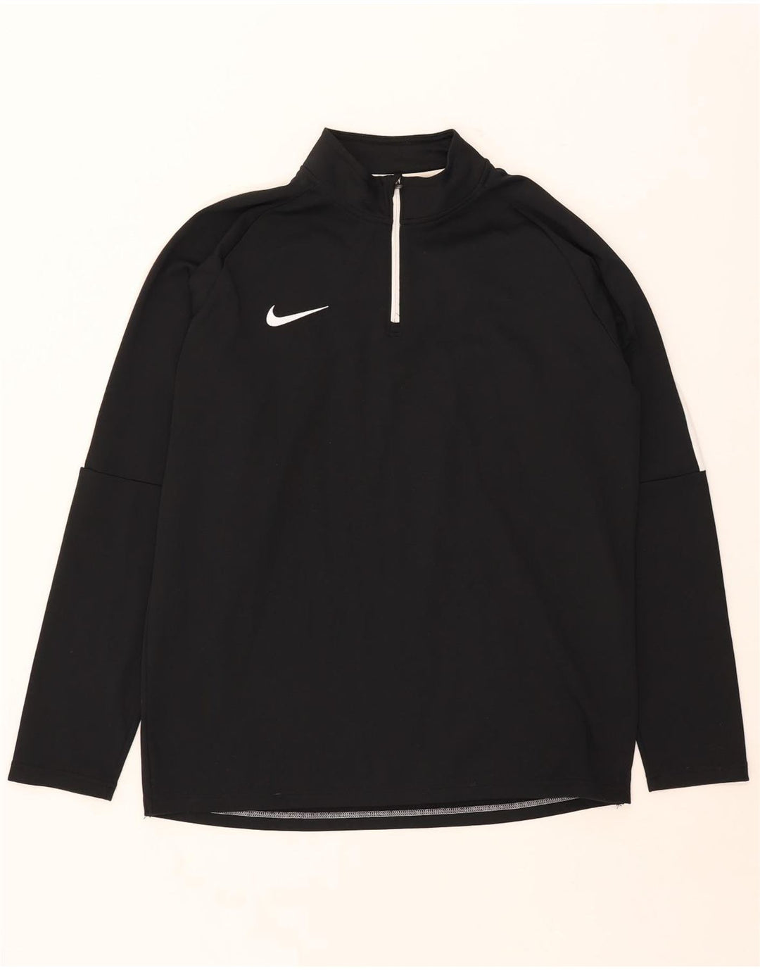 Nike Mens Dri Fit Zip Neck Pullover Tracksuit Top XL Black Colourblock