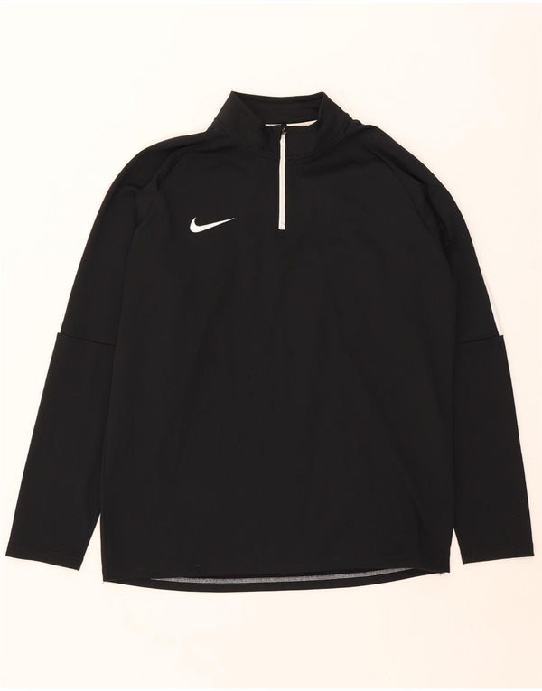 Мужской пуловер с воротником на молнии Nike Dri Fit XL, черный цветной блок