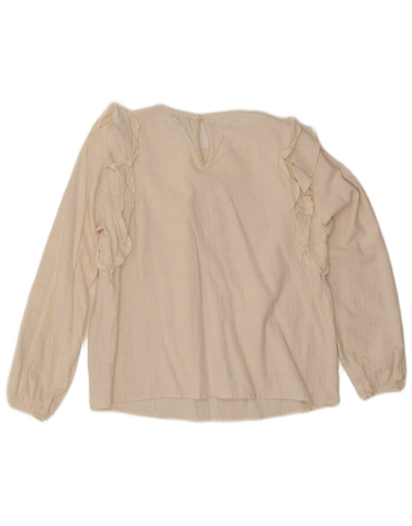 Dziewczęca bluzka Benetton z falbanką z przodu, 11-12 lat, 2XL w białą kratkę
