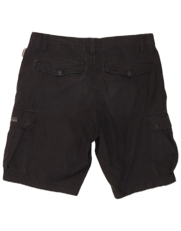 Napapijri Mens Geographic Cargo Shorts W33 Medium Navy Blue Cotton
