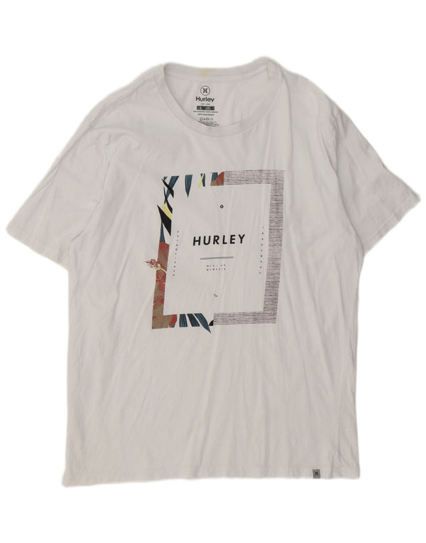 T-shirt grafica da uomo Hurley Top grande in cotone bianco