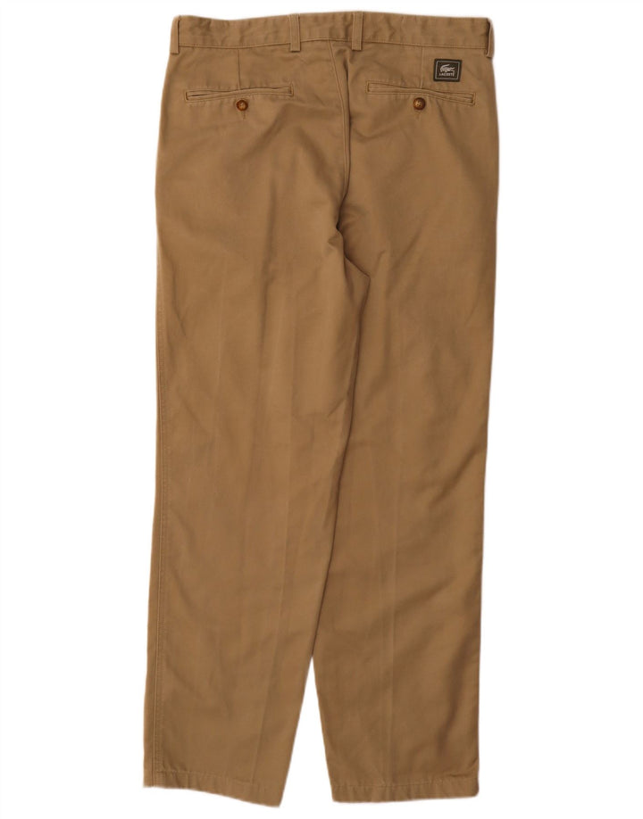 Lacoste Mens Straight Chino Trousers Size 40 Medium W32 L30 Beige